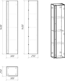 Grossman Пенал подвесной Юнит 30 кадена лайт – фотография-7